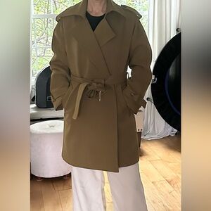 Olive Green/Military Green Belted Women's Trench Coat